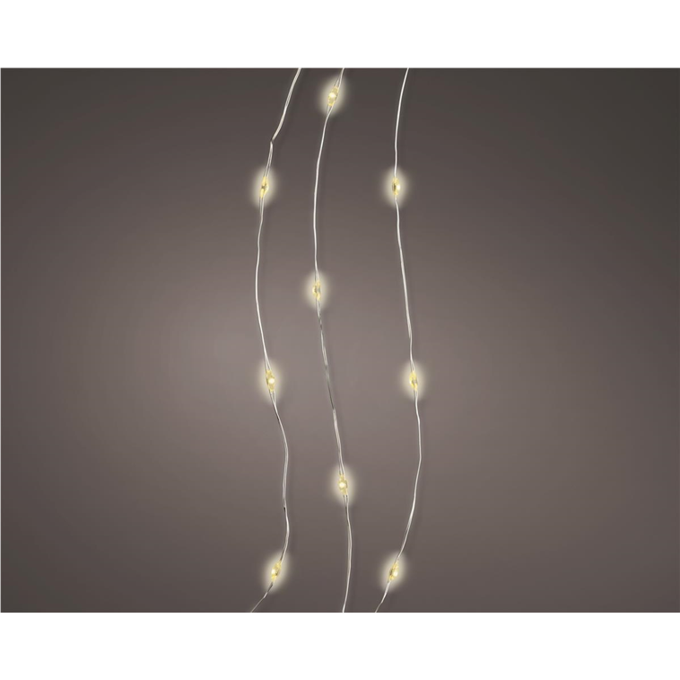 Warmweiß · silberes Kabel · Dauerlicht