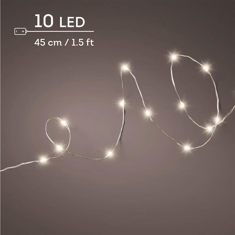 Warmweiß · silberes Kabel · Dauerlicht