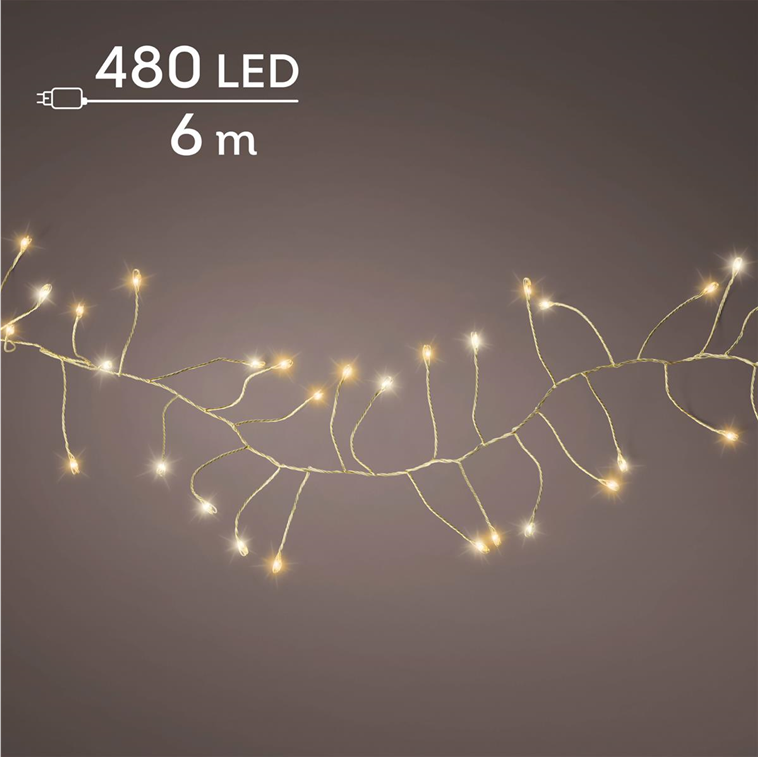 Warmweiß / klassisch warm · Kabel gold · 8 Funktionen / Twinkle