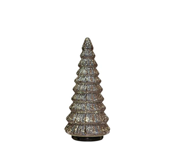 Anna’s Collection rotierender LED-Glasbaum mit Timer – 30 cm