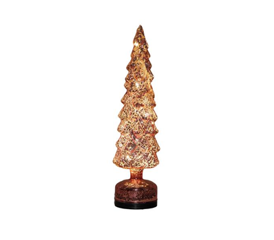 Anna’s Collection LED-Glasbaum mit Rotation und Timer – 38,5 cm, Rosa