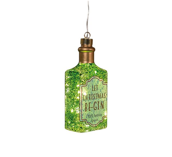 Anna’s Collection LED-Glashänger Gin-Flasche – Grün