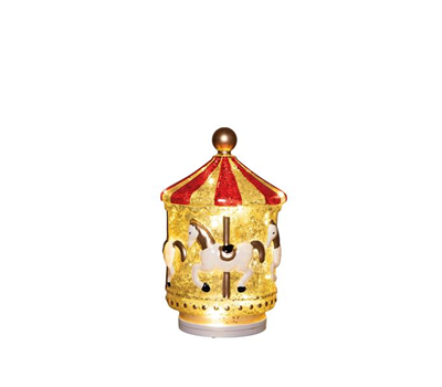 Anna’s Collection LED-Glasfigur Karussell mit Rotation – 20,5 cm