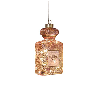 Anna’s Collection LED-Glashänger Parfümflasche – Rosa