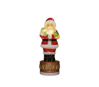 Anna’s Collection LED-Glasfigur Weihnachtsmann mit Rotation – 26 cm