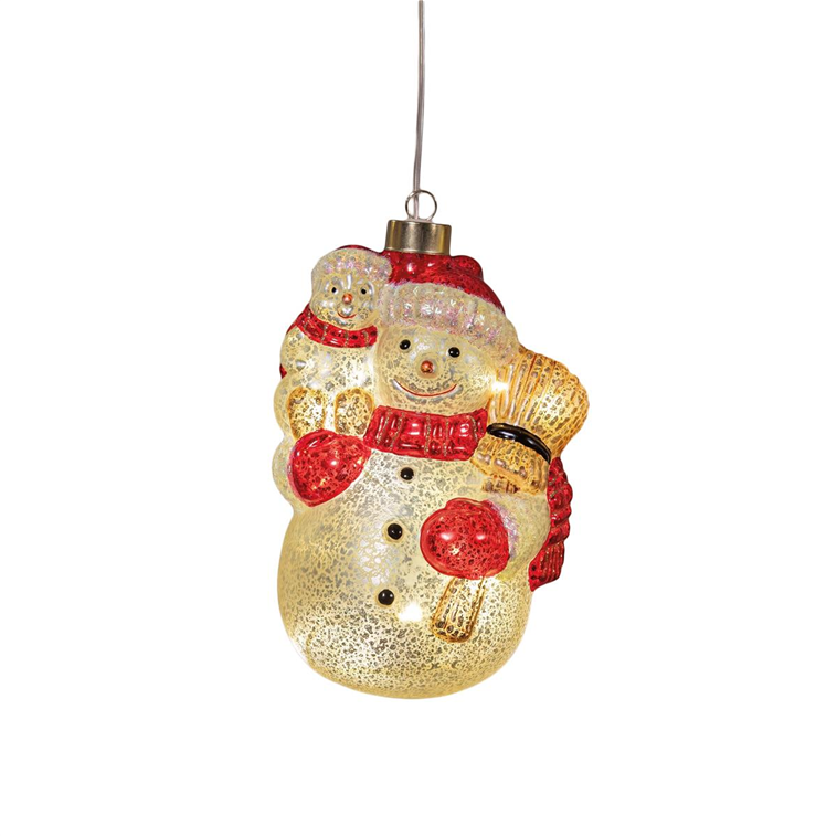 Weihnachtsdekoration aus Glas · warmweiße LED-Beleuchtung