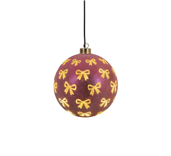 Anna’s Collection LED-Glaskugel-Hänger mit Rotation – Rosa, 15 cm