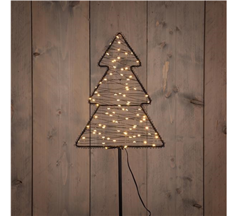 Anna’s Collection LED-Gartenstecker Baum aus schwarzem Metall