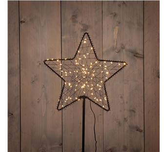 Anna’s Collection LED-Gartenstecker Stern aus schwarzem Metall