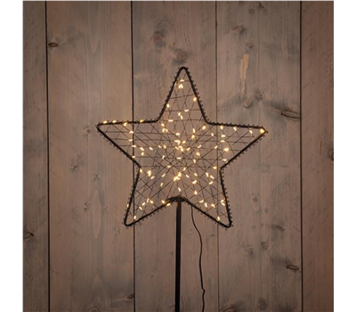 Anna’s Collection LED-Gartenstecker Stern aus schwarzem Metall