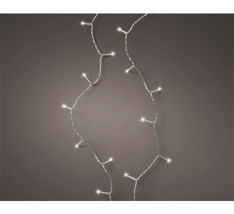 Lumineo Basic LED-Lichterkette – Warmweiß · Kabel transparent · Dauerlicht · Batterie