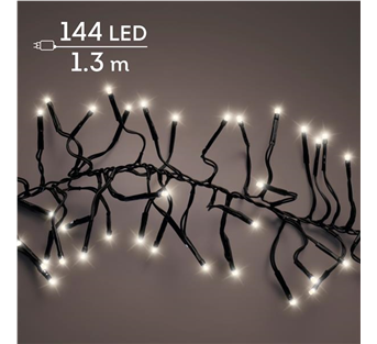 Lumineo Cluster LED-Lichterkette – Warmweiß · Kabel schwarz · Dauerlicht