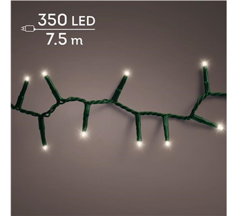 Lumineo Compact LED-Lichterkette – Warmweiß · Kabel grün · Dauerlicht