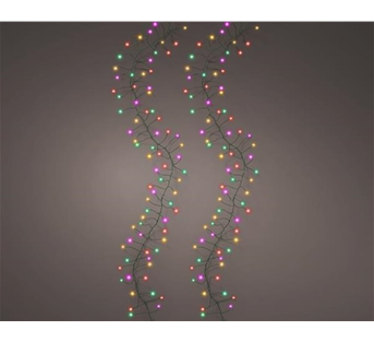 Lumineo Compact Micro-LED-Lichterkette – Multicolor · Kabel grün · 8 Funktionen / Twinkle