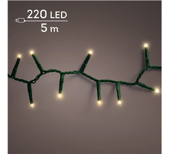 Lumineo Compact LED-Lichterkette – Soft Gold · Kabel grün · Dauerlicht