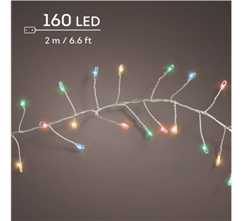Lumineo Compact Micro-LED-Lichterkette – Multicolor · Kabel silber · 8 Funktionen / Twinkle