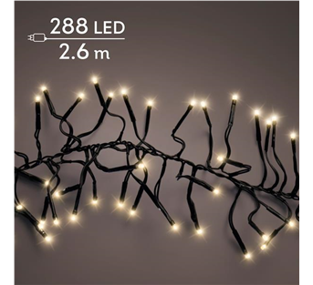 Lumineo Cluster LED-Lichterkette – Soft Gold · Kabel schwarz · Dauerlicht