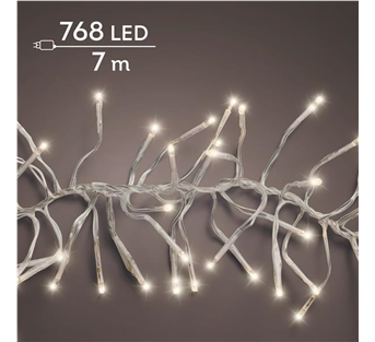 Lumineo Cluster LED-Lichterkette – Warmweiß · Kabel transparent · Dauerlicht