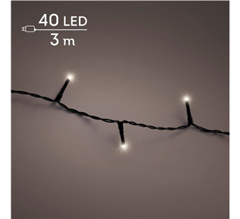 Lumineo Basic LED-Lichterkette – Warmweiß · Kabel schwarz · Dauerlicht