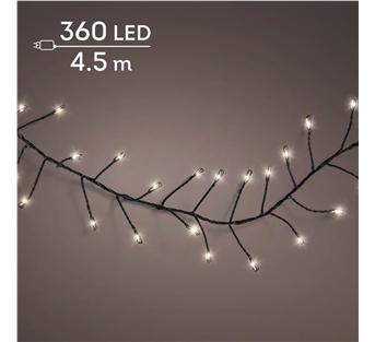 Lumineo Compact Micro-LED-Lichterkette – Warmweiß · Kabel schwarz · 8 Funktionen / Twinkle
