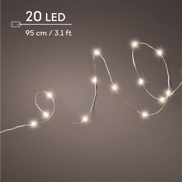 Warmweiß · silberes Kabel · 8 Funktionen / Twinkle