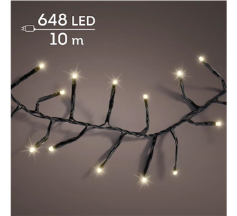 Lumineo Excellent LED-Lichterkette – Warmweiß · Kabel schwarz · 8 Funktionen / Twinkle
